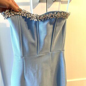 NEW Special Occasion Strapless Soft Blue Formal Dress - Size Small